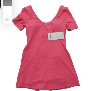 Lululemon Size 4 Align Short Sleeve Dress SAKP Sakura Pink 3" Liner Nulu NWT